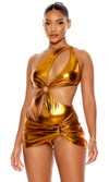 Metallic Pool Sarong Skirt