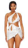 Metallic Pool Sarong Skirt