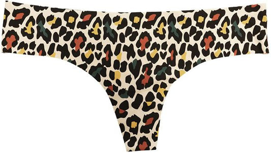 Modern Leopards Laser Cut No Show Thong