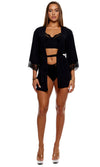 Self Care Ribbed lace Robe