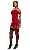 Princess Treatment Draped Mesh Chemise Lingerie Set