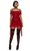 Princess Treatment Draped Mesh Chemise Lingerie Set