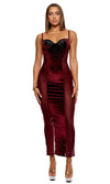 Caught Your Eye Velvet Rhinestone Satin Nightgown