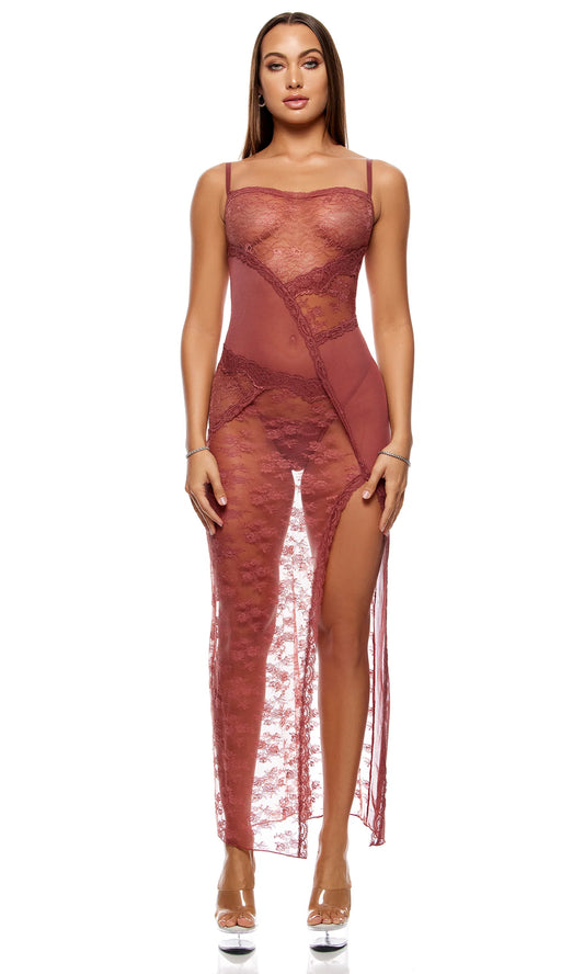 Patch of Petals Lace Nightgown Lingerie Set
