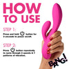 10X Flexible Silicone Rabbit Vibrator - Pink