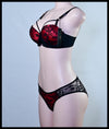 LACE BRA SET RED& BLACK