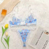 ✨ Blue Floral Lace Lingerie Set