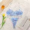 ✨ Blue Floral Lace Lingerie Set