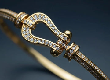 Luxury Pavé Hook Bracelet – Gold Finish