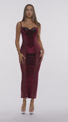 Caught Your Eye Velvet Rhinestone Satin Nightgown