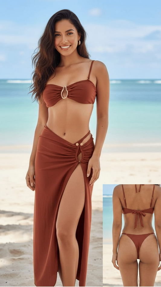Bikini With High-Slit Skirt