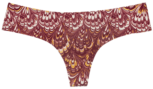 Venetian Marble No Show Laser Cut Thong