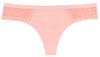 Pink Laser Cut Thong With Mesh and Lace
