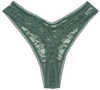 High Leg Daisy Lace Thong with Picot Trim